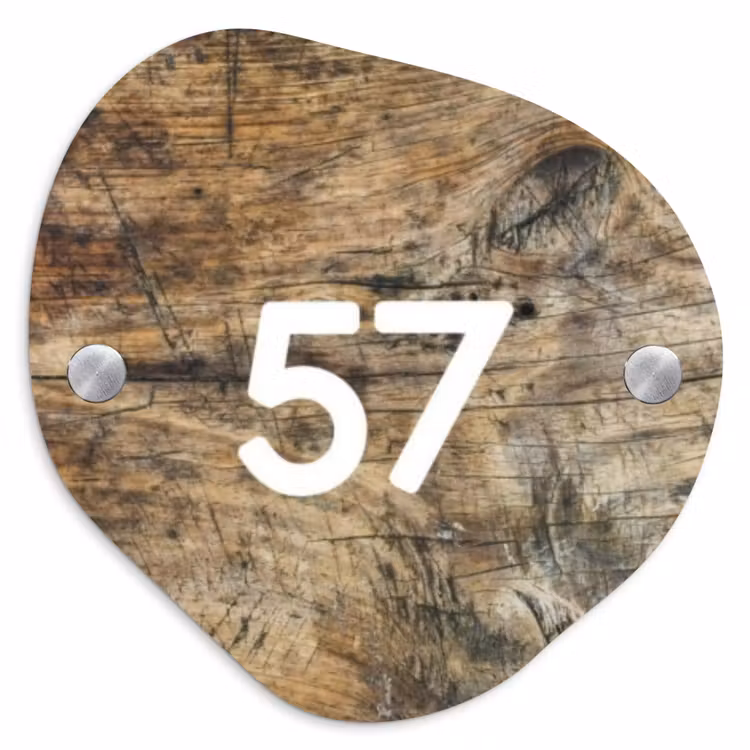 Verweerd hout - Traditioneel Naambord Organisch middel -3d