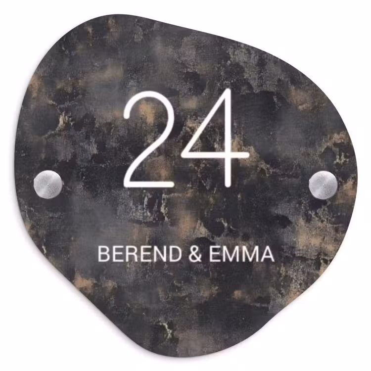 Verweerd metaal - Klassiek Naambord Organisch middel -3d