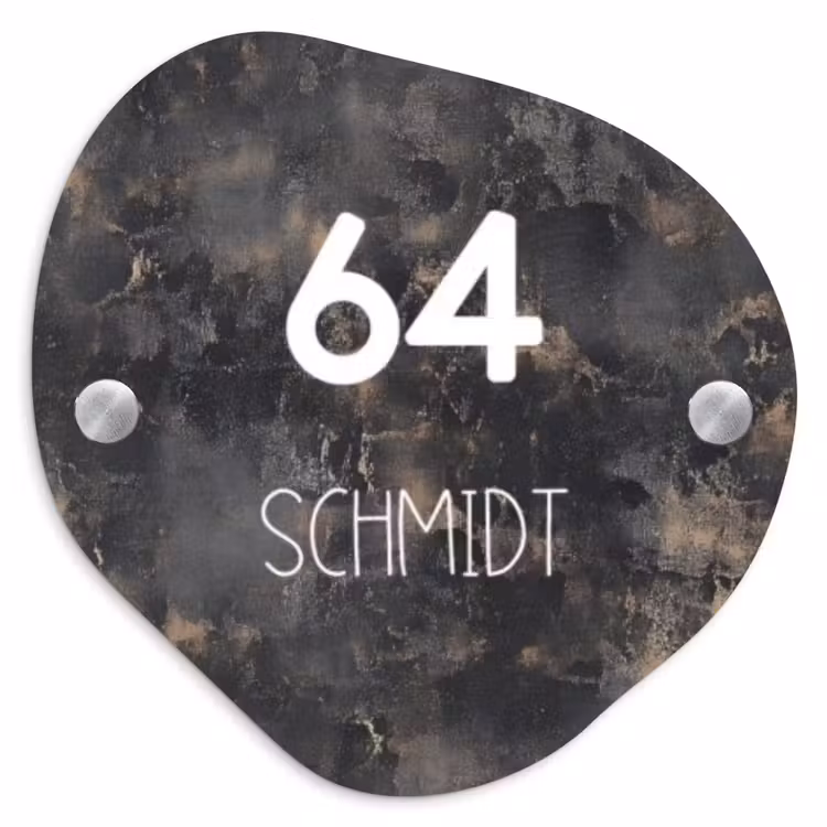 Verweerd metaal - Modern Naambord Organisch middel -3d