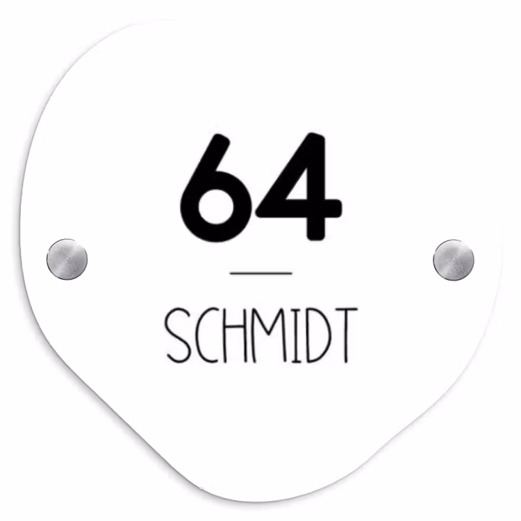 Wit vlak - Modern Naambord Organisch middel -3d