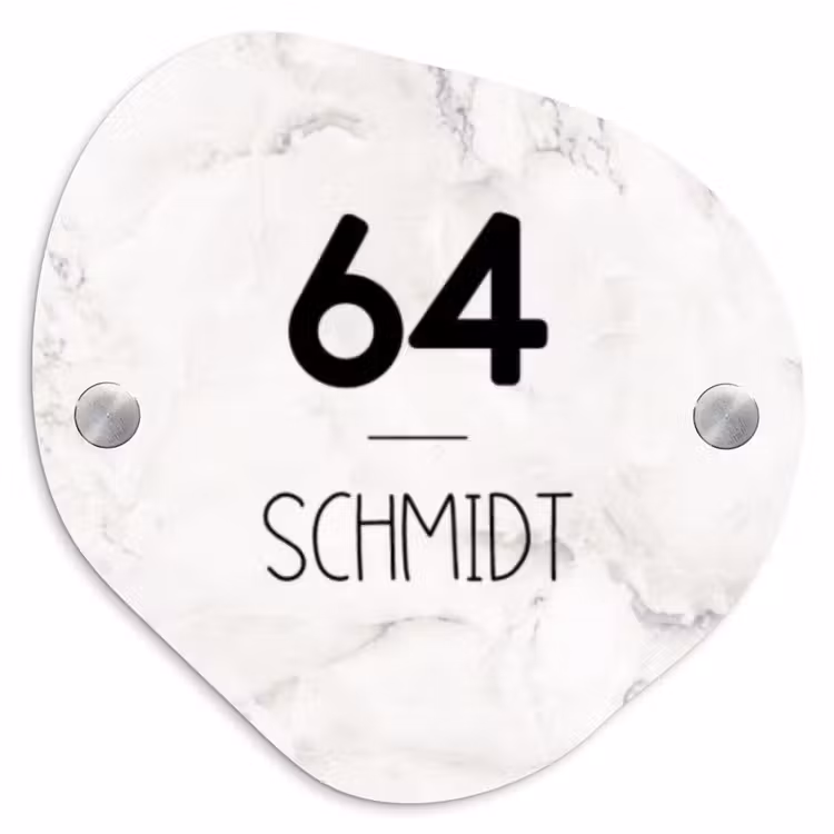 Wit marmer - Modern Naambord Organisch middel -3d