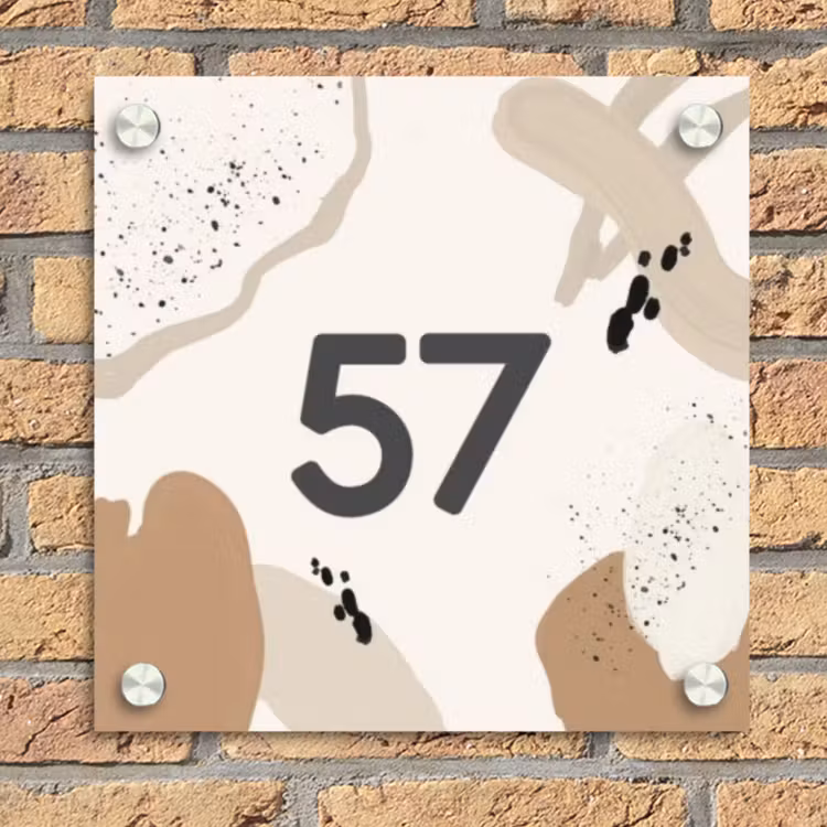 Abstracte vormen - Traditioneel Naambord Vierkant klein -sfeer1