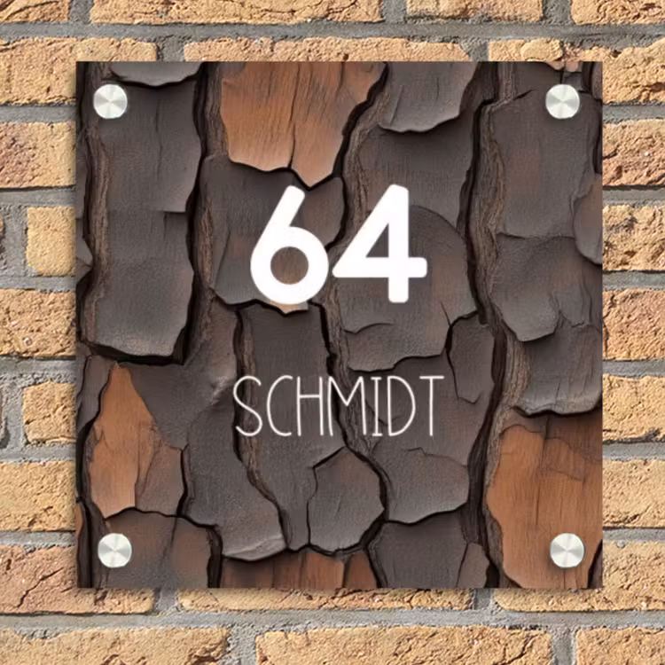 Boomschors - Modern Naambord Vierkant klein -sfeer1