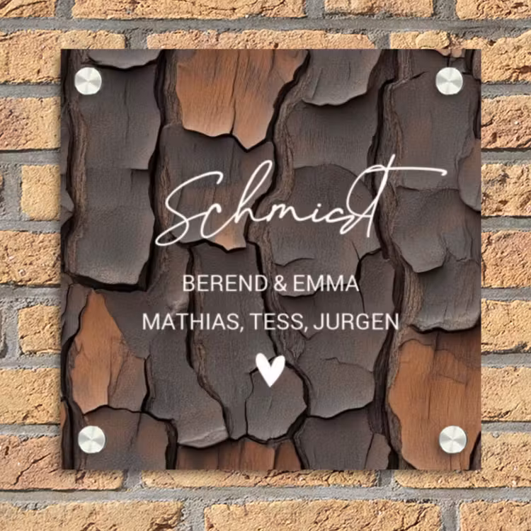 Boomschors - Sierlijk Naambord Vierkant klein -sfeer1