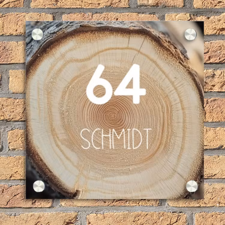 Baumscheibe - Modern Naambord Vierkant klein -sfeer1