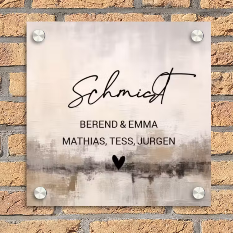 Geschilderd - Sierlijk Naambord Vierkant klein -sfeer1