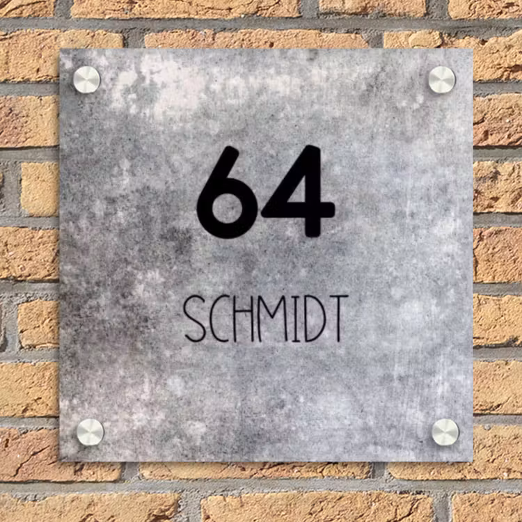 Beton - Modern Naambord Vierkant klein -sfeer1