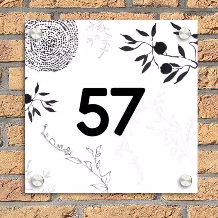 Botanisch - Traditioneel Naambord Vierkant klein -sfeer1