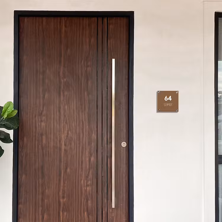 Bruin- Modern Naambord Vierkant klein -sfeer10-XS