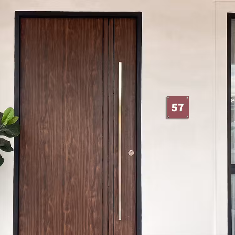 Donker oudroze - Traditioneel Naambord Vierkant klein -sfeer10-XS