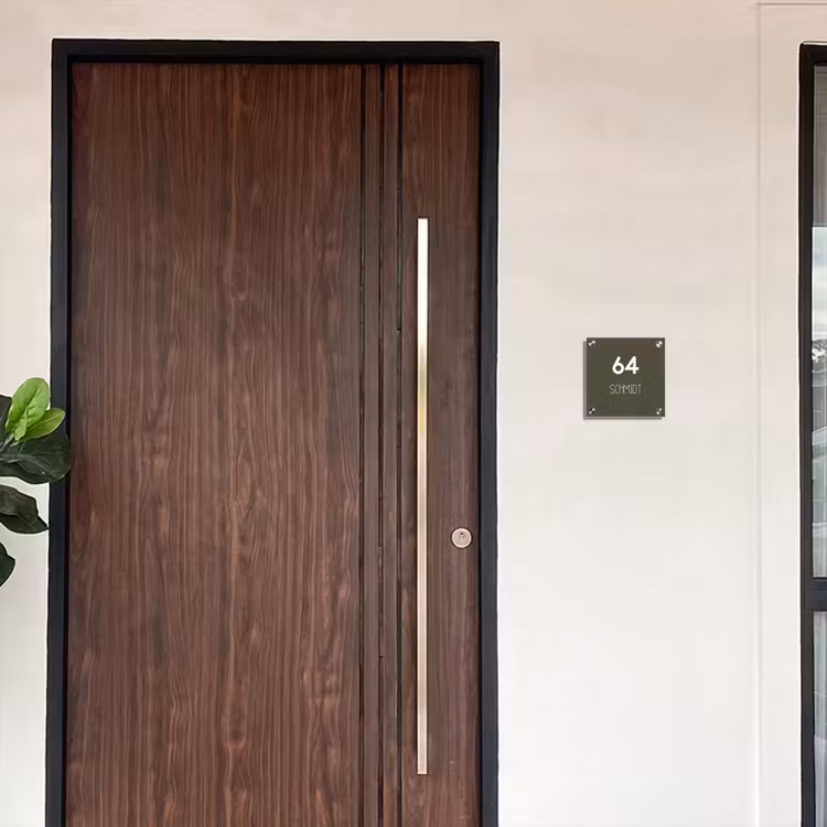 Donkergroen - Modern Naambord Vierkant klein -sfeer10-XS