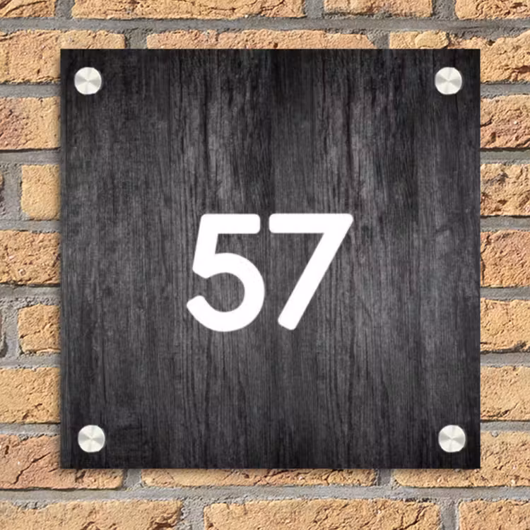 Donker hout - Traditioneel Naambord Vierkant klein -sfeer1