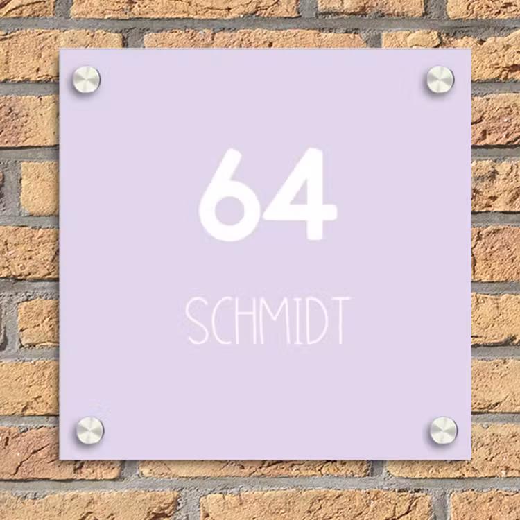 Lila - Modern Naambord Vierkant klein -sfeer1