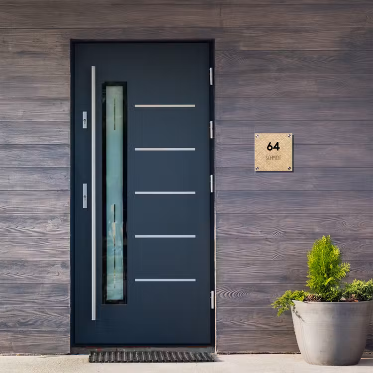 Gevlochten - Riet - Modern Naambord Vierkant klein -sfeer11-XS