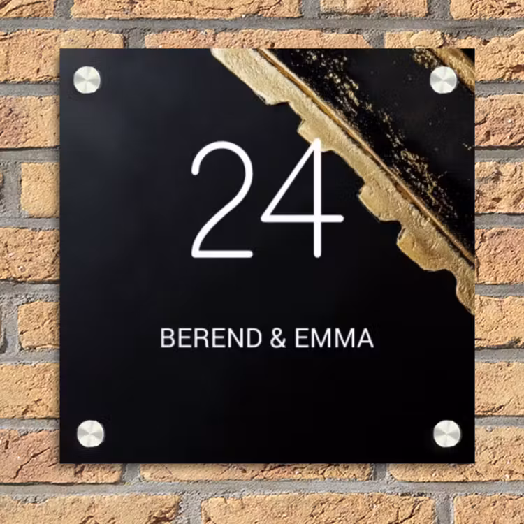 Gouden hoek - Klassiek Naambord Vierkant klein -sfeer1