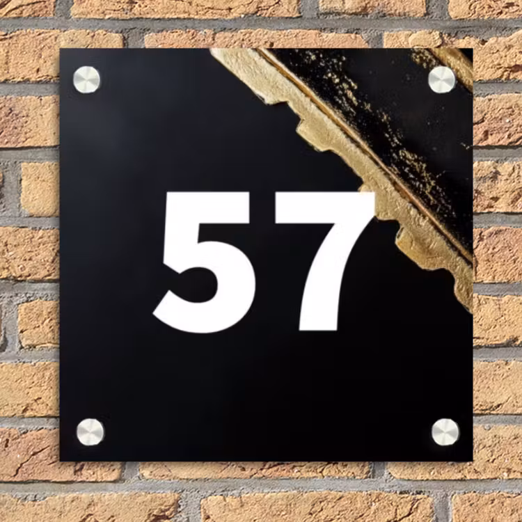 Gouden hoek - Traditioneel Naambord Vierkant klein -sfeer1