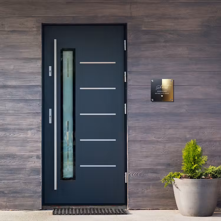 Half goud zwart - Sierlijk Naambord Vierkant klein -sfeer11-XS