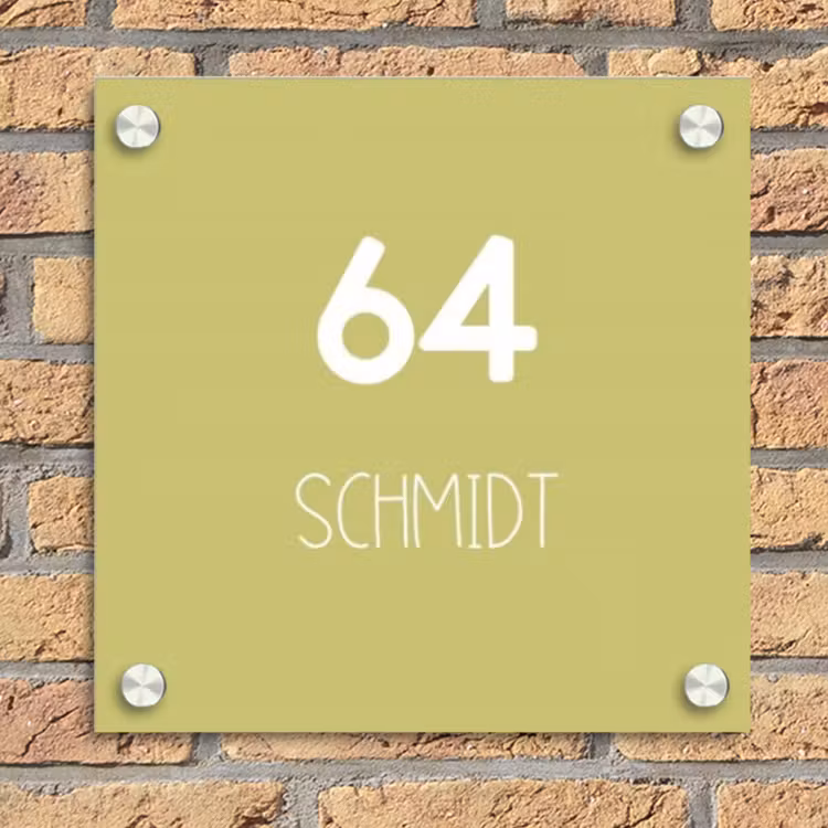 Lichtgroen - Modern Naambord Vierkant klein -sfeer1
