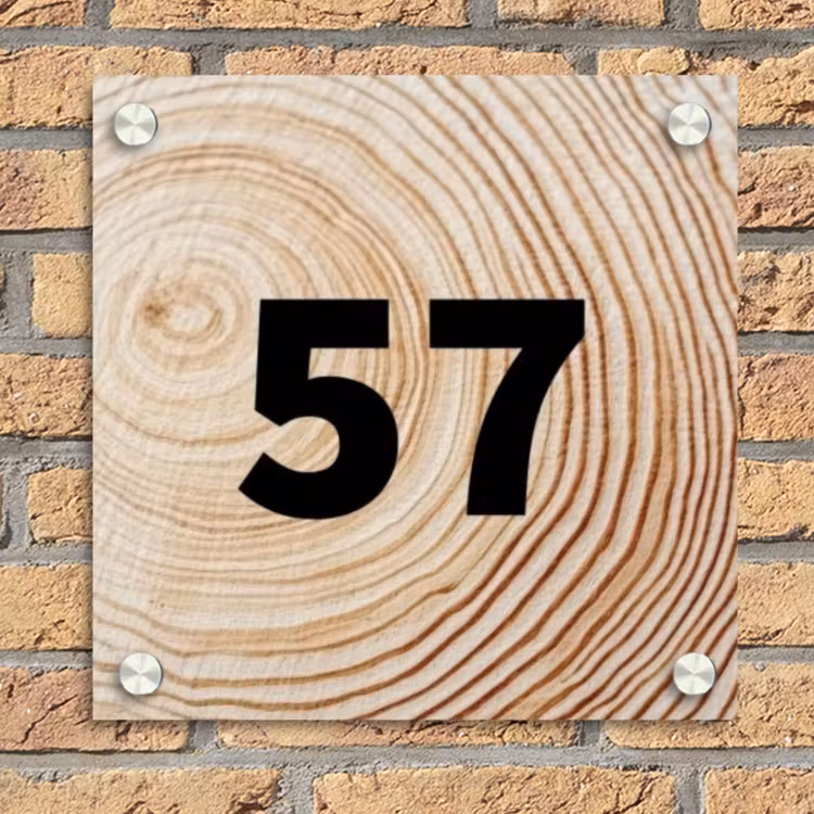 Holzmaserung - Traditionell Naambord Vierkant klein -sfeer1