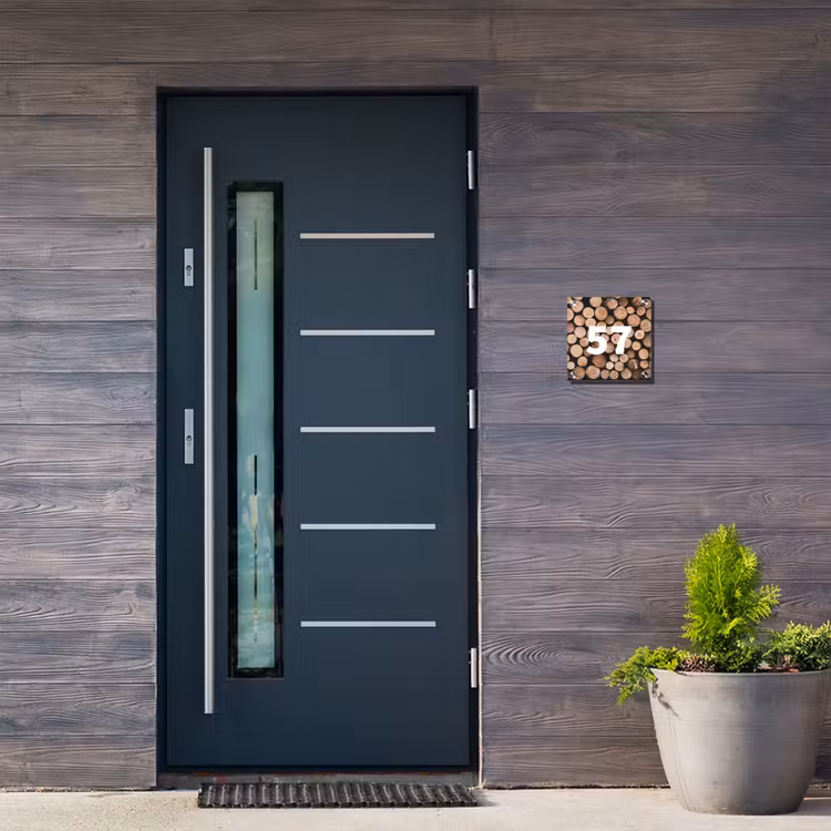 Houtstapel - Modern Naambord Vierkant klein -sfeer11-XS