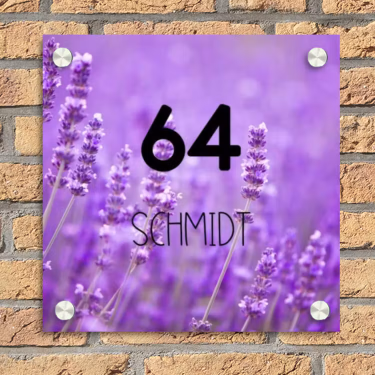 Lavendel - Modern Naambord Vierkant klein -sfeer1