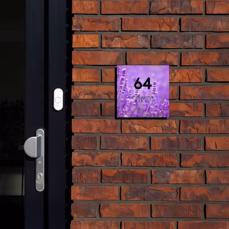 Lavendel - Modern Naambord Vierkant klein -sfeer1-XS