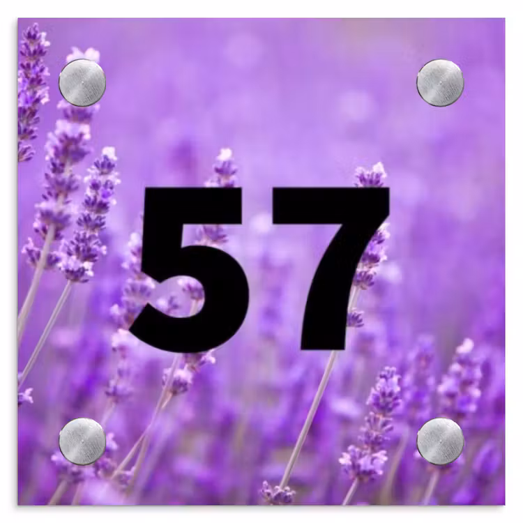 Lavendel - Traditioneel Naambord Vierkant klein -3d