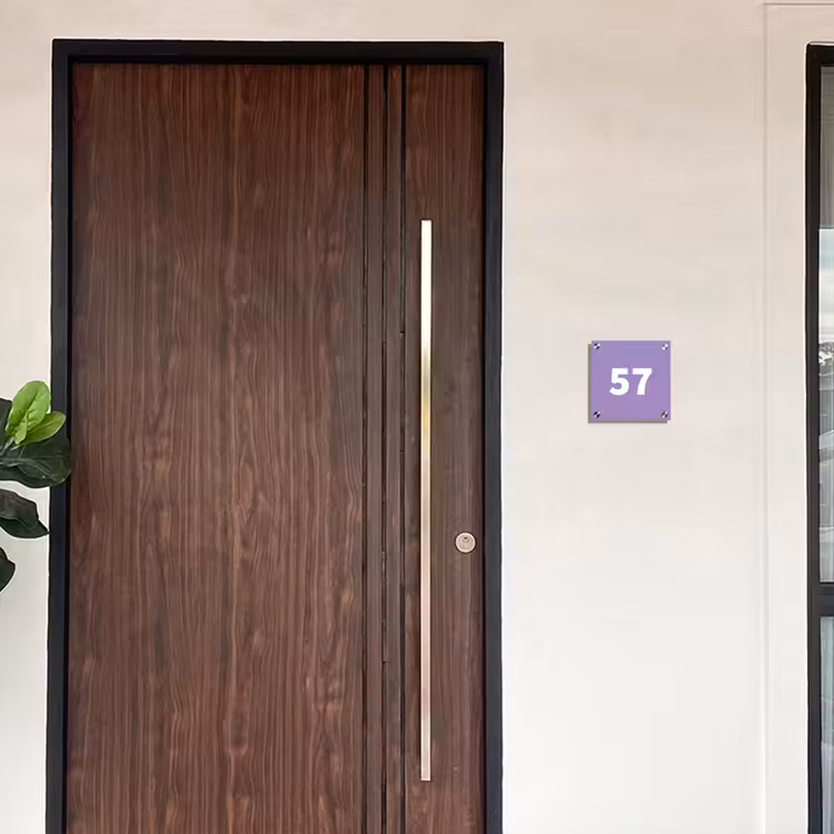 Paars - Traditioneel Naambord Vierkant klein -sfeer10-XS