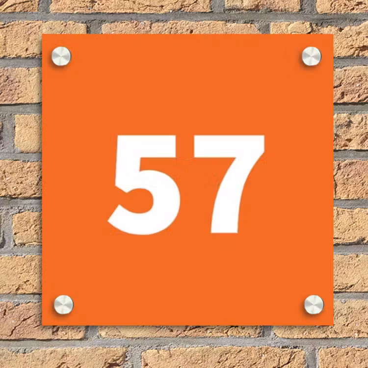 Oranje - Traditioneel Naambord Vierkant klein -sfeer1