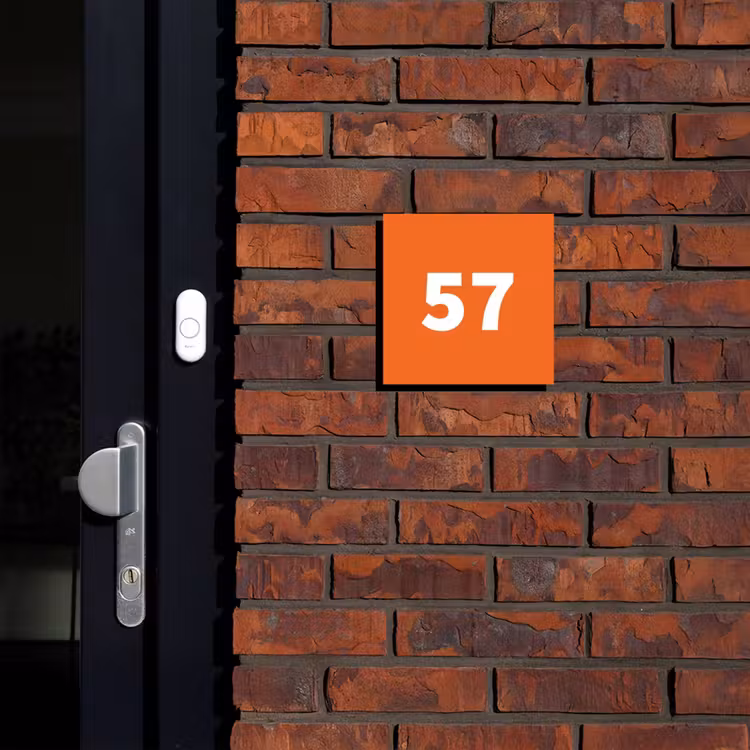 Oranje - Traditioneel Naambord Vierkant klein -sfeer1-XS