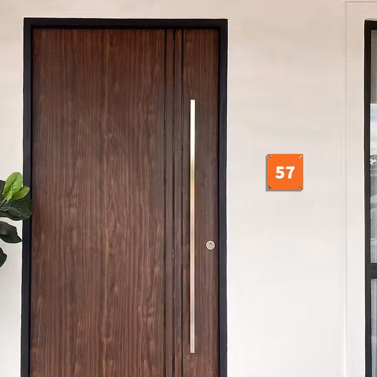 Oranje - Traditioneel Naambord Vierkant klein -sfeer10-XS