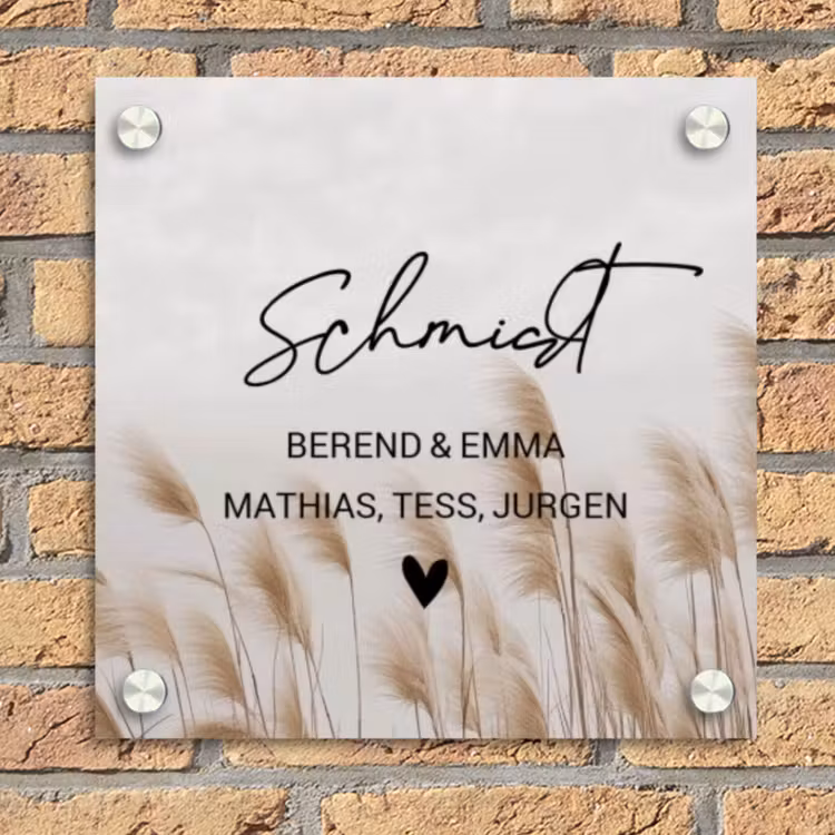 Pampasgras - Sierlijk Naambord Vierkant klein -sfeer1