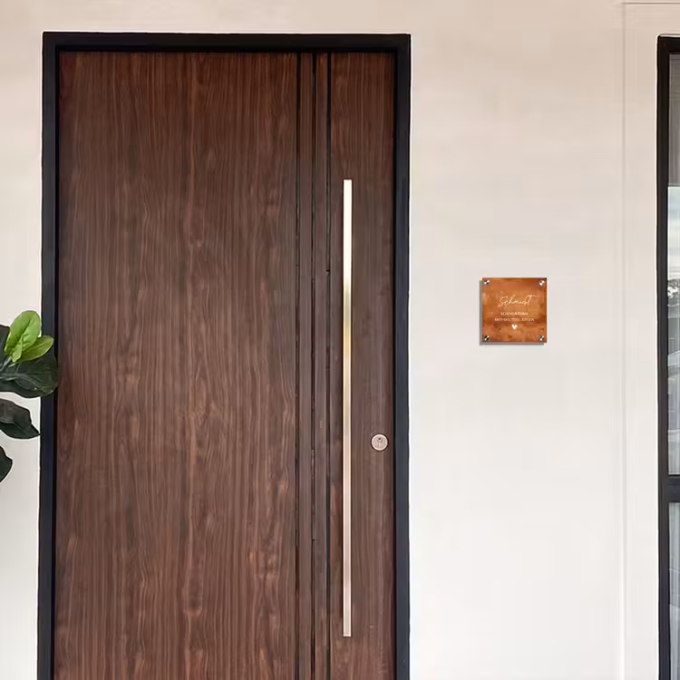 Roest - Sierlijk Naambord Vierkant klein -sfeer10-XS