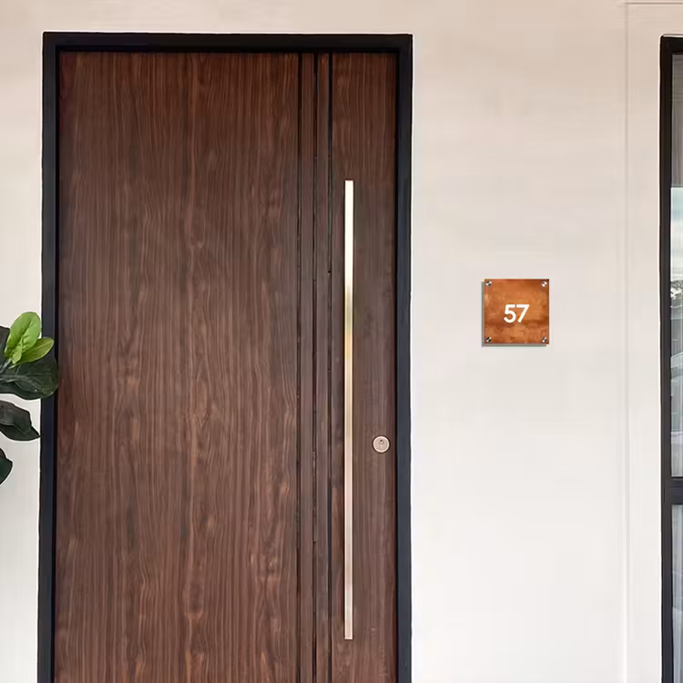 Roest - Traditioneel Naambord Vierkant klein -sfeer10-XS