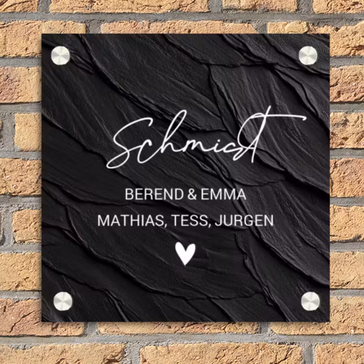 Leisteen - Sierlijk Naambord Vierkant klein -sfeer1