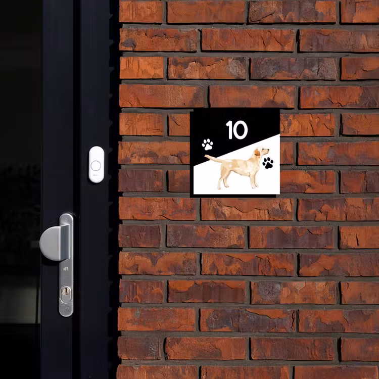 Zwart wit - Huisdier - Labrador Naambord Vierkant klein -sfeer1-XS