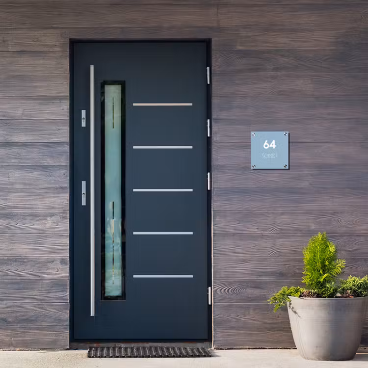 Effen - Lichtblauw - Modern Naambord Vierkant klein -sfeer11-XS