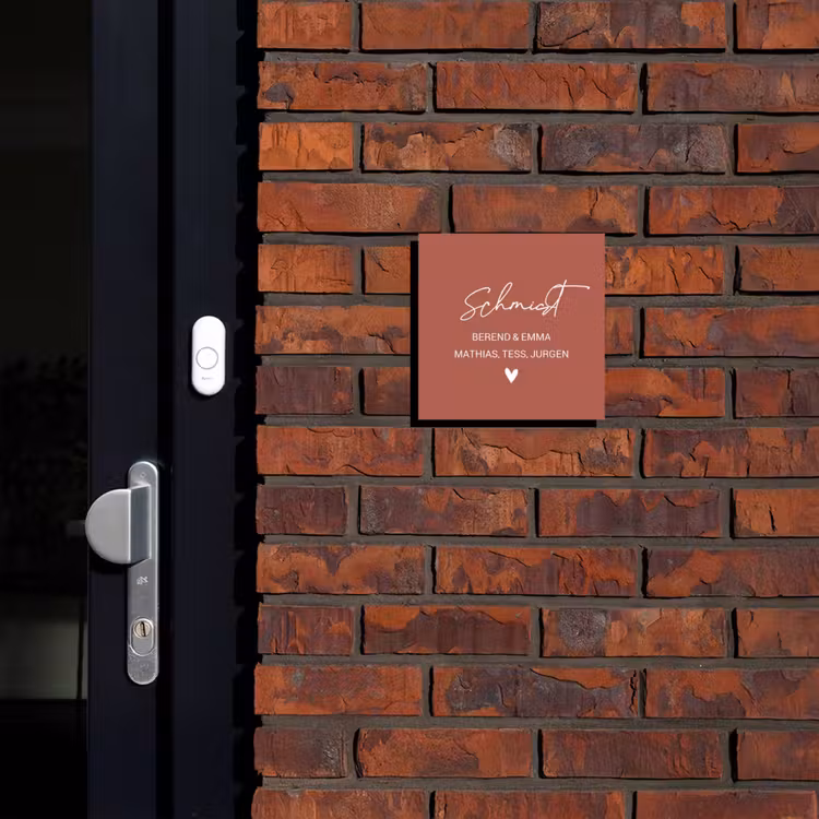 Terracotta - Sierlijk Naambord Vierkant klein -sfeer1-XS