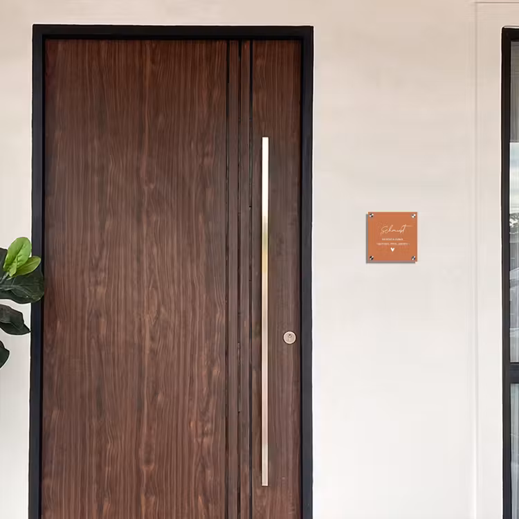 Terracotta - Sierlijk Naambord Vierkant klein -sfeer10-XS