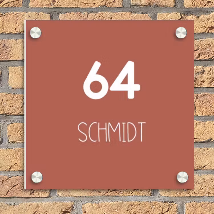 Terracotta - Modern Naambord Vierkant klein -sfeer1