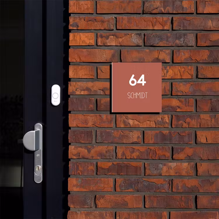 Terracotta - Modern Naambord Vierkant klein -sfeer1-XS
