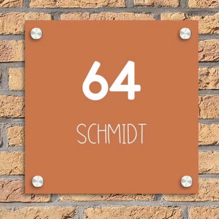Terracotta - Modern Naambord Vierkant klein -sfeer1