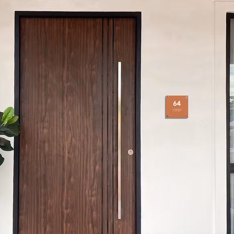 Terracotta - Modern Naambord Vierkant klein -sfeer10-XS