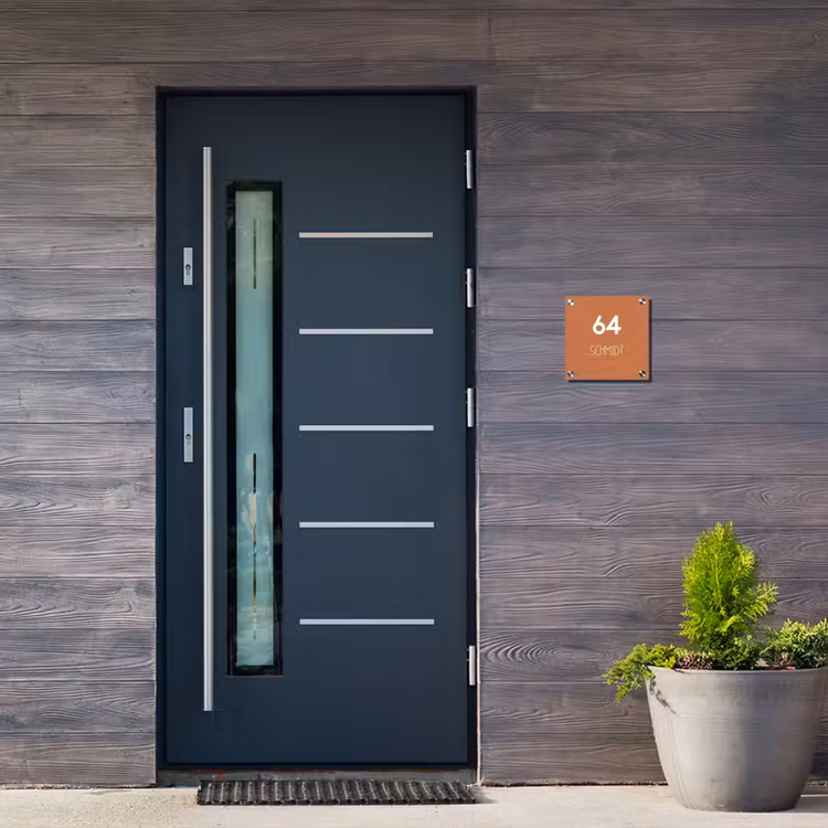 Terracotta - Modern Naambord Vierkant klein -sfeer11-XS