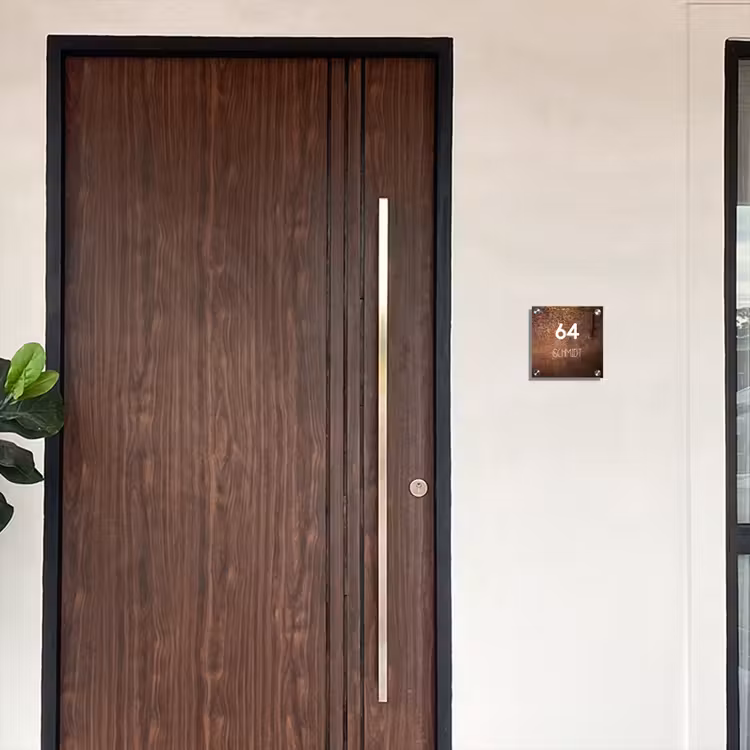 Verweerd metaal - Modern Naambord Vierkant klein -sfeer10-XS