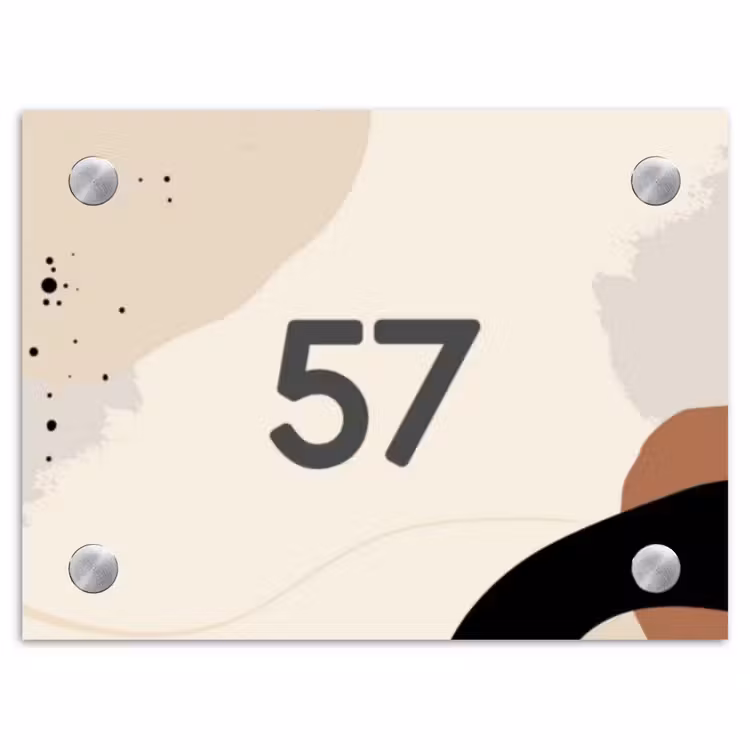 Abstract - Verfspetters - Traditioneel Naambord Rechthoek middel -3d