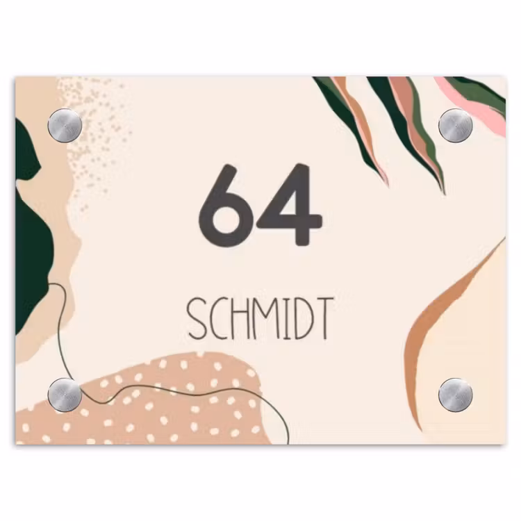 Abstract - Stippen - Modern Naambord Rechthoek middel -3d