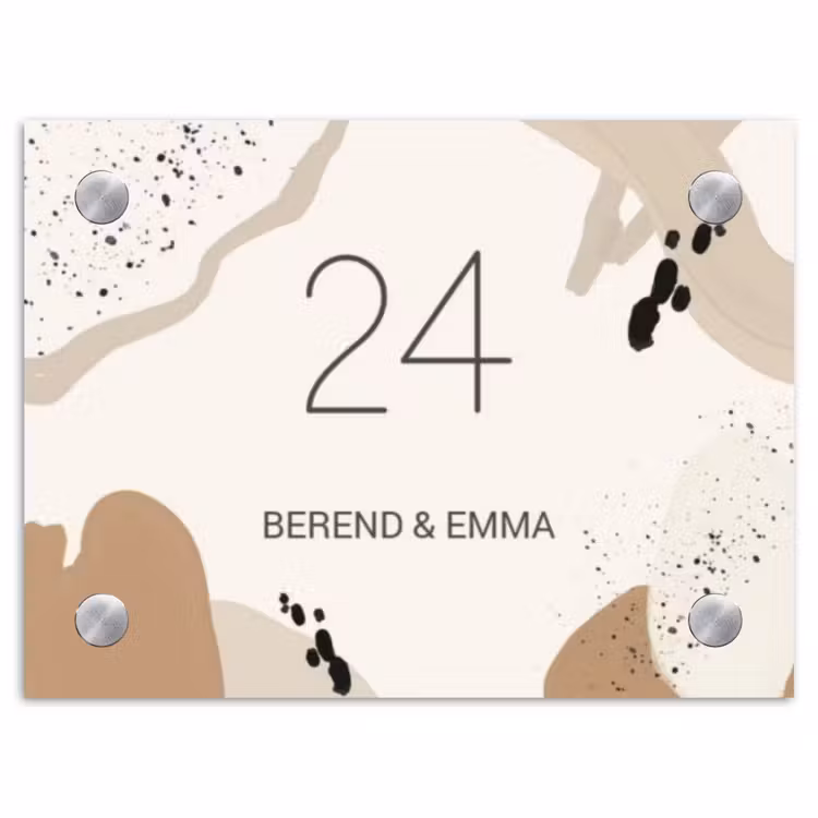 Abstracte vormen - Klassiek Naambord Rechthoek middel -3d