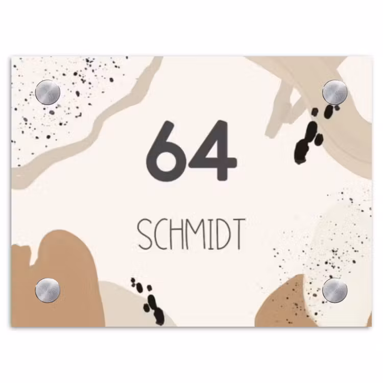 Abstracte vormen - Modern Naambord Rechthoek middel -3d