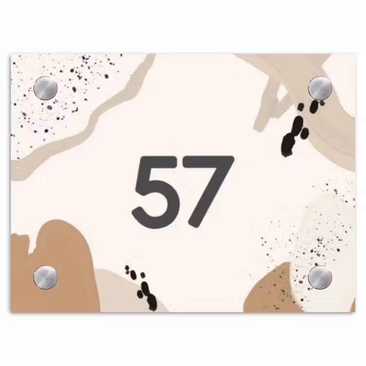 Abstracte vormen - Traditioneel Naambord Rechthoek middel -3d